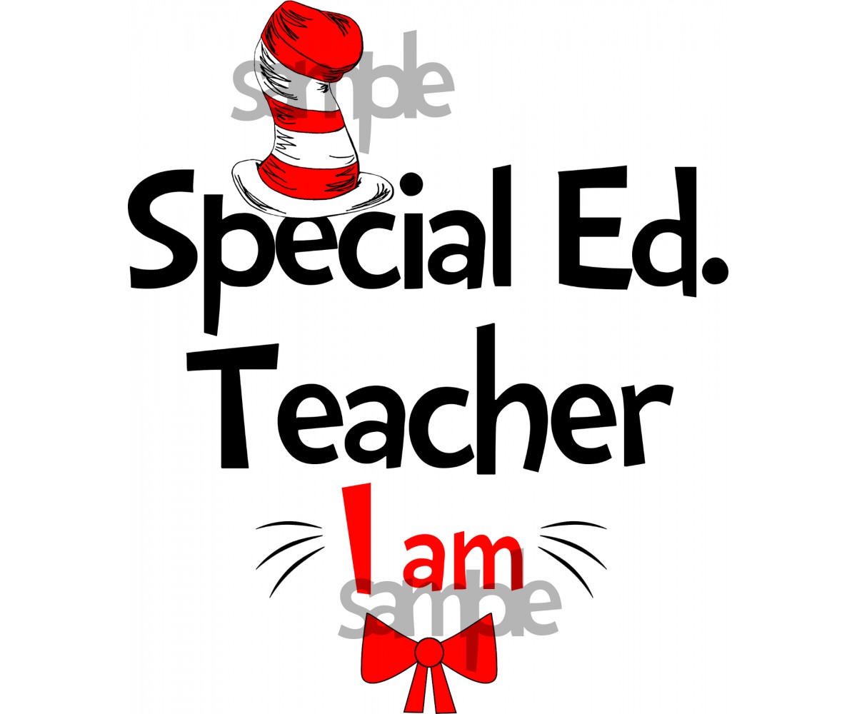 Special Education Teacher I am iron on transfer, Cat in the Hat iron on transfer for Special Education Teacher, (1s)